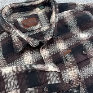 ORVIS Mens XXL Plaid Long Sleeve Button Heavy Flannel Jacket Classic Pockets